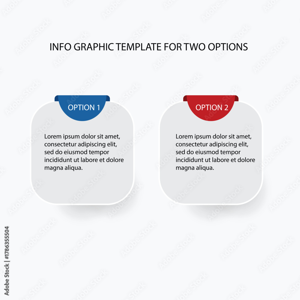 Obraz premium Info graphic template for two options