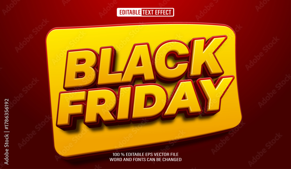 Fototapeta premium Editable 3d text style effect - Black Friday text effect Template