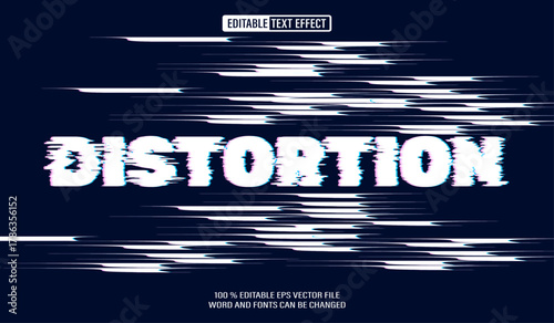 Editable 3d text style effect - Distortion text effect Template
