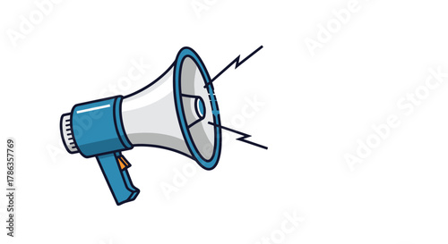 Loudspeaker or megaphone icon emitting sound waves, symbolizing public announcement, marketing, or communication.