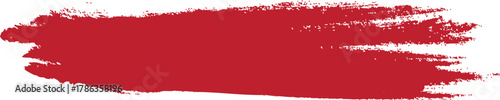 “Red paint brush stroke texture on white background. Grunge abstract acrylic smear for creative design or banner. Artistic brush mark for modern art and decoration use.”
