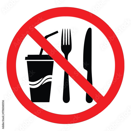 No food or drink allowed sign