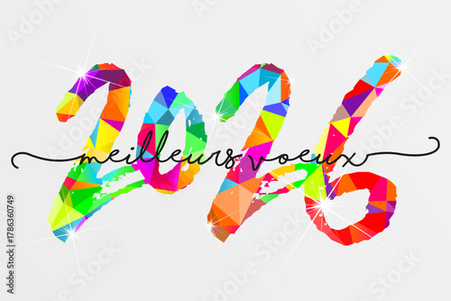 Bonne année - meilleurs vœux 2026 - vecteur pour affiche bannière salutation et célébration du nouvel an 2026.