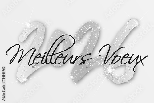 Bonne année - meilleurs vœux 2026 - vecteur pour affiche bannière salutation et célébration du nouvel an 2026.