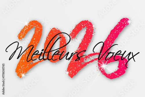 Bonne année - meilleurs vœux 2026 - vecteur pour affiche bannière salutation et célébration du nouvel an 2026.