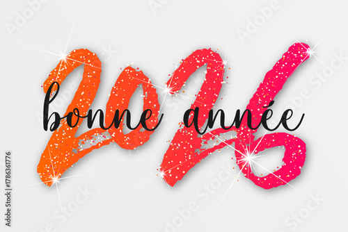 Bonne année - meilleurs vœux 2026 - vecteur pour affiche bannière salutation et célébration du nouvel an 2026.