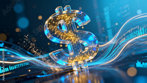 USD Money Dollar Symbol Data AI Investment Digital Banking ibanking
