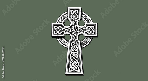 Intricate Celtic Cross Symbol of Eternal Life Faith and Heritage Isolated on Transparent Background