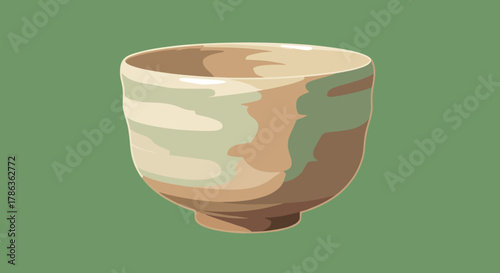 Traditional Japanese Matcha Tea Bowl Ceramic Chawan for Serene Rituals Isolated on Transparent Background
