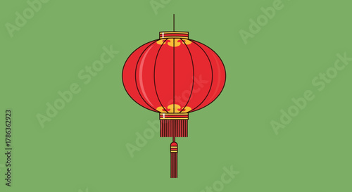 Red Chinese Lantern Traditional Symbol Of Good Luck And Celebration Isolated On Transparent Background