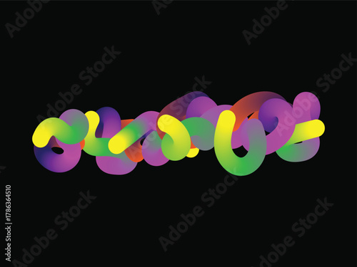 Abstract Color Gradient Pattern, Vector Wave 3D Graphic Shapes with Gradient 