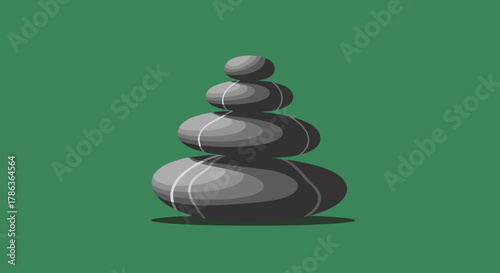 Balanced Stacked Stones Zen Harmony Serenity Meditative Calmness Tranquility Spiritual Wellness Peace Isolated on Transparent Background Nature Health