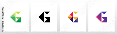 Triangles Geometric Futuristic Minimalist Modern Letter Initial Logo Design G