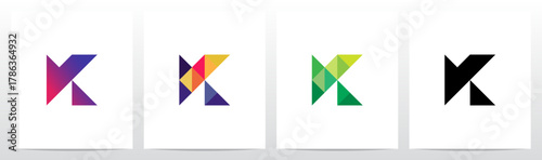 Triangles Geometric Futuristic Minimalist Modern Letter Initial Logo Design K