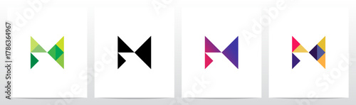 Triangles Geometric Futuristic Minimalist Modern Letter Initial Logo Design M