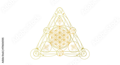 Sacred Geometry Flower of Life Symbol Sacred Geometry Ancient Symbol Sacred Geometry Mystic Symbol Isolated on Transparent Background