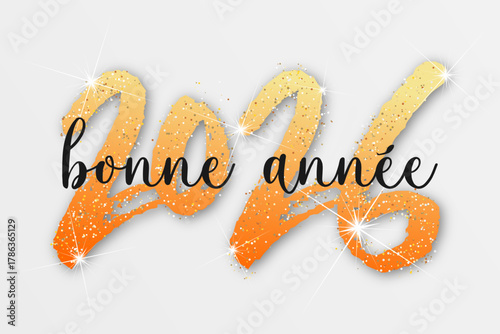 Bonne année - meilleurs vœux 2026 - vecteur pour affiche bannière salutation et célébration du nouvel an 2026.