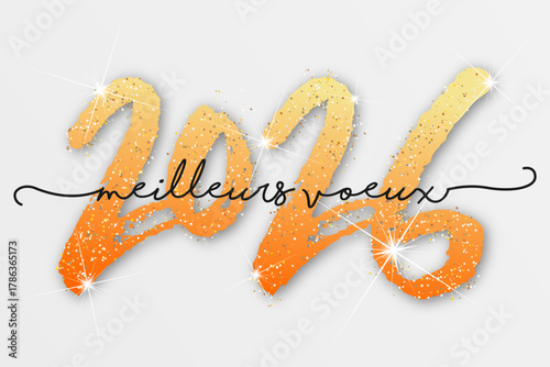 Bonne année - meilleurs vœux 2026 - vecteur pour affiche bannière salutation et célébration du nouvel an 2026.