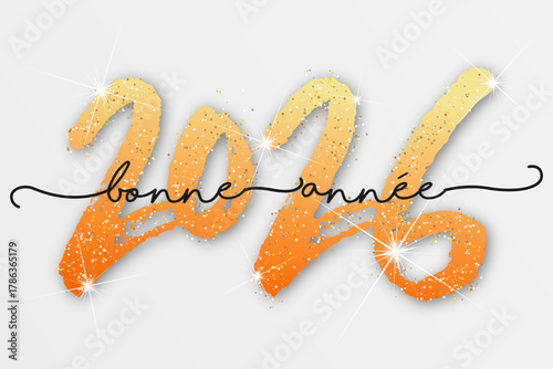 Bonne année - meilleurs vœux 2026 - vecteur pour affiche bannière salutation et célébration du nouvel an 2026.