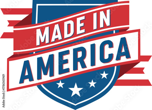 Made in America Vector Badge Patriotic Emblem Quality Assurance American Made Label USA Pride National Identity