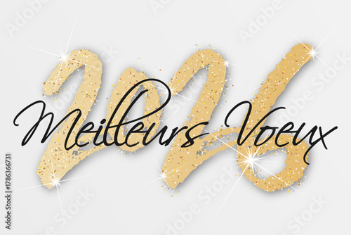 Bonne année - meilleurs vœux 2026 - vecteur pour affiche bannière salutation et célébration du nouvel an 2026.