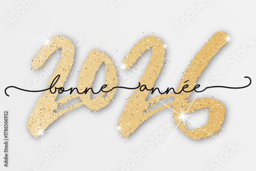Bonne année - meilleurs vœux 2026 - vecteur pour affiche bannière salutation et célébration du nouvel an 2026.