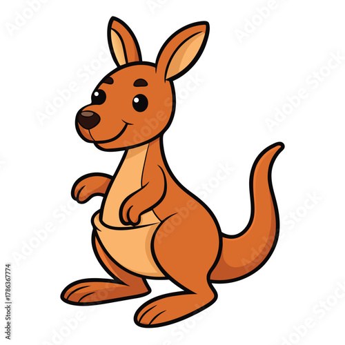 Kangaroo cartoon on white background
