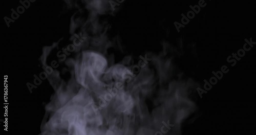 Smoke-like special effects against a black background