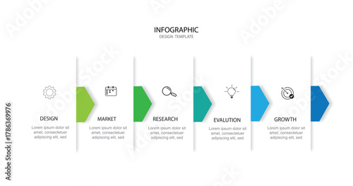 modern design template for infographics with 5 option or step vector illustration	