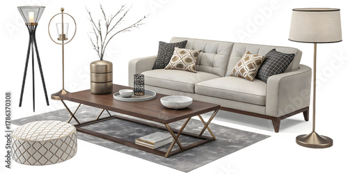 living room interior with sofa