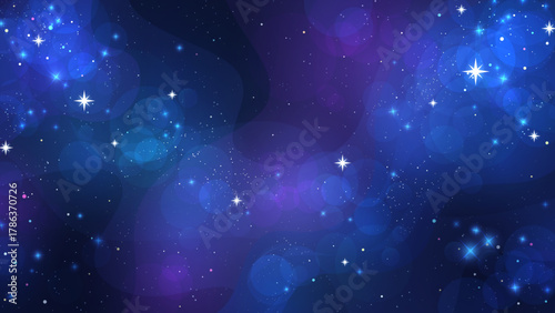 キラキラ輝く宇宙の星の背景イラスト_16:9