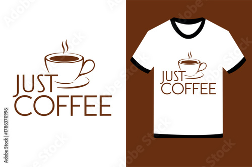 Whimsical coffee cup illustration with bold typography and a playful design for beverage lovers