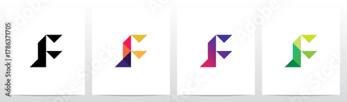 Triangles Geometric Futuristic Minimalist Modern Letter Initial Logo Design F
