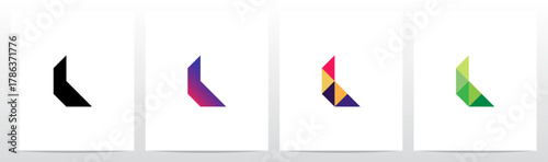 Triangles Geometric Futuristic Minimalist Modern Letter Initial Logo Design L