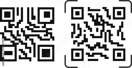 QR code icon set. Scan QR code symbol