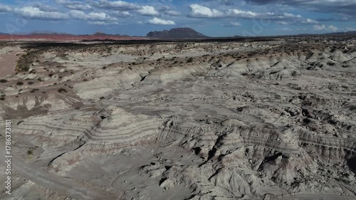 Drone Sunset View of Ischigualasto Desert