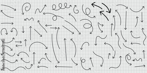 Artistic Directions Vector Hand Drawn Arrow Collection Design Graphic Elements Arrows Icons Set Directional Symbols