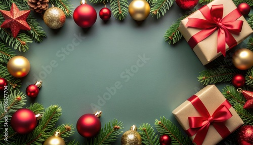 Festive holiday decoration home image indoor aerial view christmas theme