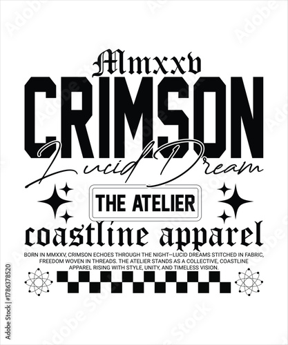 Crimson lucid dream apparel graphic design