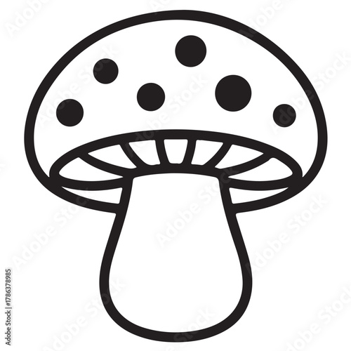 Amanita mushroom with spots isolated on white background, a whimsical and enchanting forest element for your creative designs