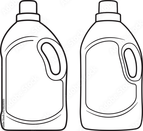 Two laundry detergent bottles silhouette