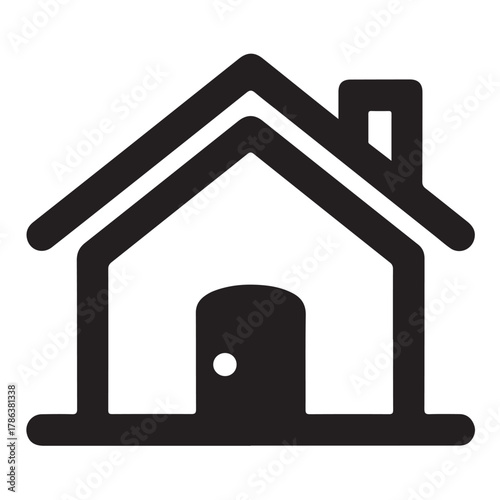 Illustration of a simple house with a chimney isolated on white background perfect for real estate or home improvement projects Vector Art