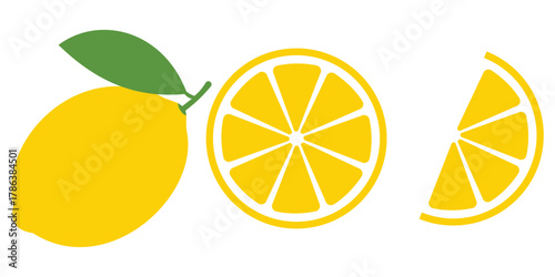 Citrus Fruit Slice Vector Set – Lemon, Lime, and Orange Silhouette Icons for
 Fresh Organic Food Design