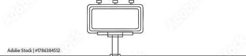 Continuous one line vector illustration of blank billboard in minimalist line art style for advertising and business concept
