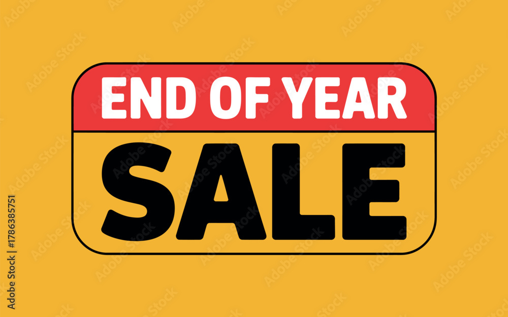 Fototapeta premium Bold end of year sale announcement in bright colors