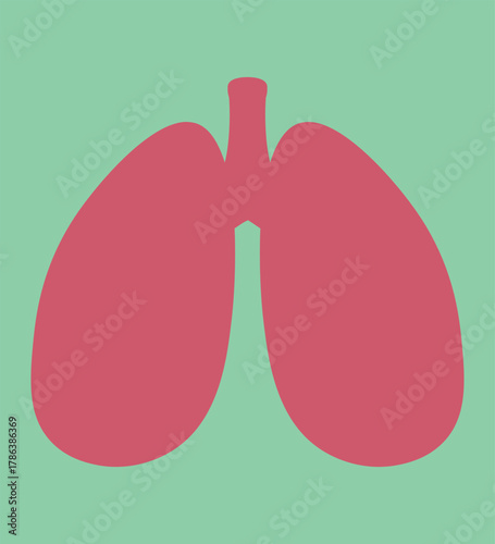 Lungs human internal organ vector silhouette icon design template. Human lungs. SARS disease, coronaviruses in the lung. The coronavirus causes severe illness SARS. Pulmonary hypertension.