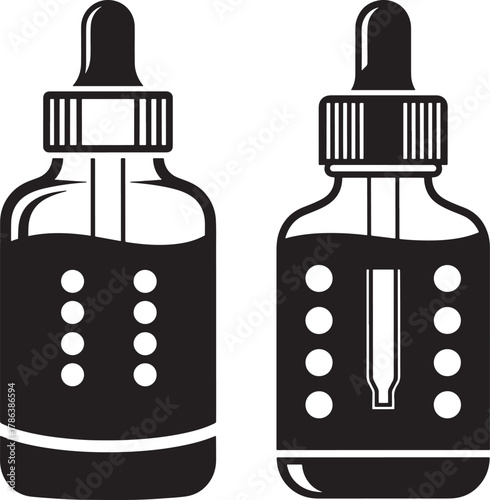 Two dropper bottles silhouette