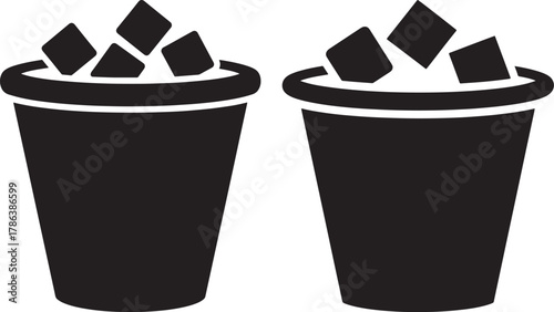 Two iced drinks silhouette