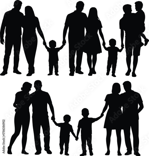 Family Love Silhouettes  Joyful Moments of Togetherness