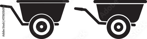 Two garden carts silhouette